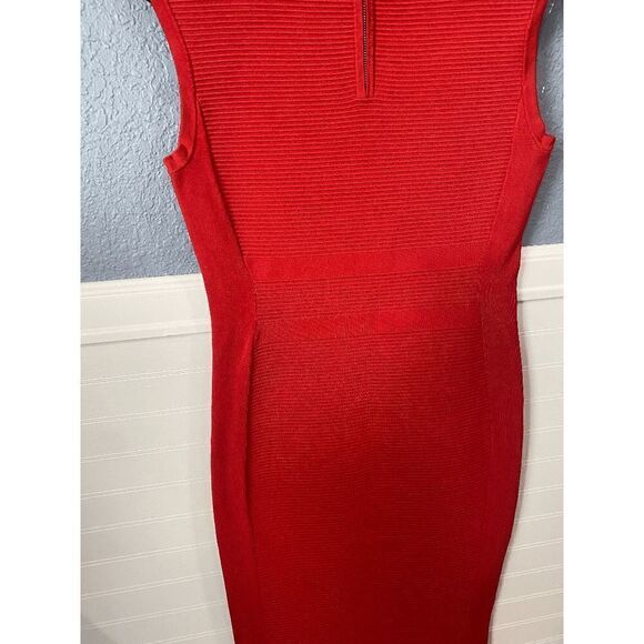 Karen Millen Women's Crew Neck Sleeveless Sheath Dress Red - Picture 8 of 11